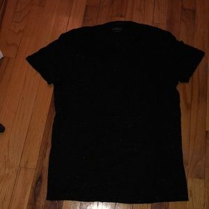 All Saints Black T-Shirt With Light White Lines